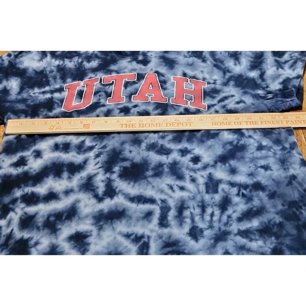 University of Utah Utes Mens Blue Tie-Dye Athletic T-Shirt Football Size XL - Picture 7 of 7
